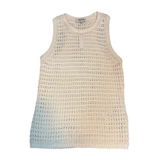 Madewell Ivory Crochet Knit Sweater Tank Top XS NWT Summer Layering - Picture 6 of 9